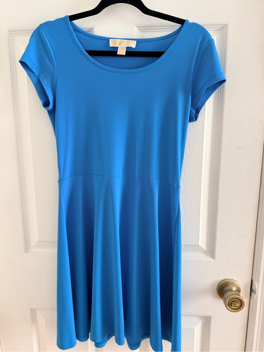 Michael Kors Bright Blue Scoop-Neck Mini Dress